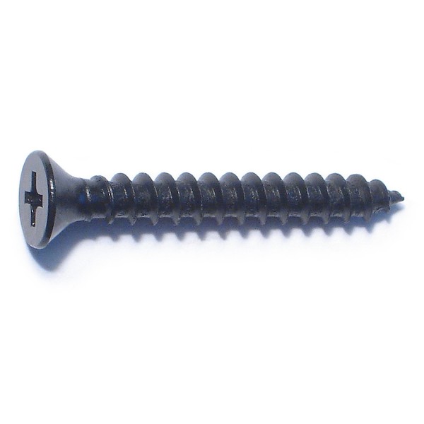 Midwest Fastener Sheet Metal Screw, #10 x 1-1/2 in, Black Steel Flat Head Phillips Drive, 8 PK 79457